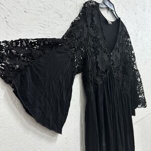 J Glee Size 1X Black Knit Bell Sleeve Dress Romantic Gothic Bohemian Whimsigoth